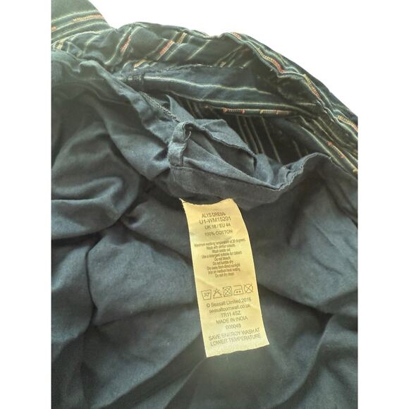 Seasalt Cornwall Alys Dress Blue Stripes Short Sleeve Pockets‎ Collar Size 16 - Picture 7 of 7